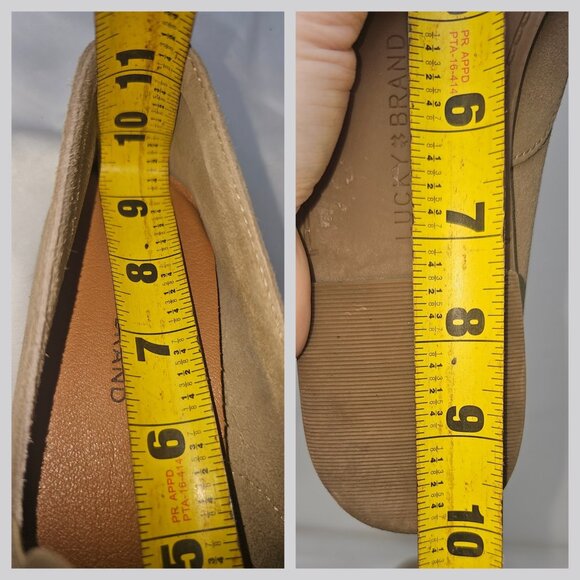 Lucky Brand Beige/Tan Suede Loafer Flats Slip On Shoes Womens Size 9 - Picture 8 of 11